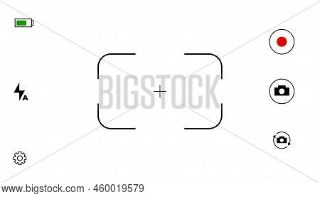 Camera Lens View Finder Display Template Vector Design Illustration