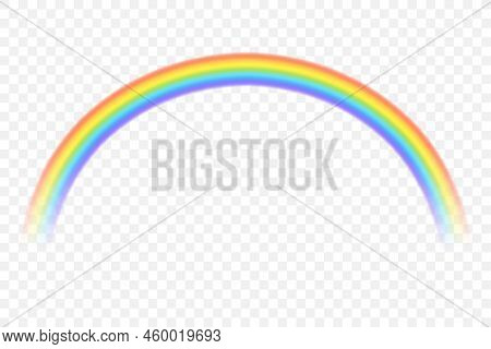 Realistic Rainbow On Transparent Background Vector Design Illustration