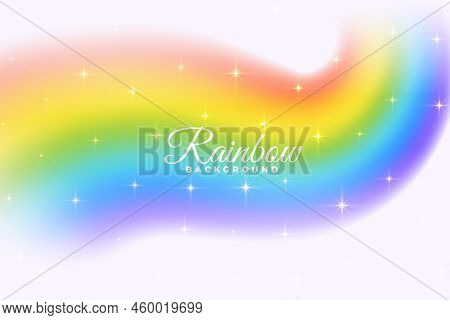 Swirl Rainbow With Sparkles Background Vector Design Illustration