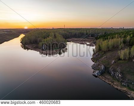 Confluence Of The Iset And Kamenka Rivers In The City Kamensk-uralskiy. Iset And Kamenka Rivers, Kam