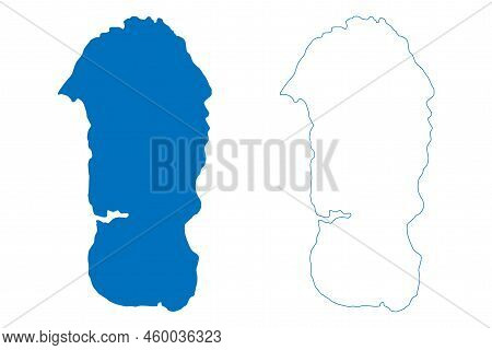 Lake Maninjau (republic Of Indonesia, Sumatra) Map Vector Illustration, Scribble Sketch Danau Maninj