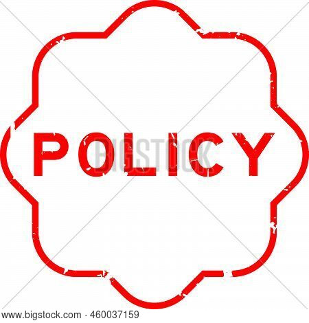 Grunge Red Policy Word Rubber Seal Stamp On White Ckground
