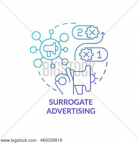 Surrogate Advertising Blue Gradient Concept Icon. Common Marketing Approach Abstract Idea Thin Line 