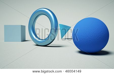 immagine 3D del blu solido