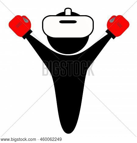Avatar, Icon. Xr, Mr. Ar, Vr, Person In A Hmd Headset For Virtual Meeting Or Classrom In The Metaver