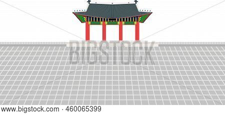 Injeongmun Gate Long Wall And Large Courtyard At Changedoekgung Palace In Seoul South Korea