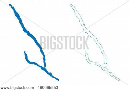 Lake Takla (canada, North America) Map Vector Illustration, Scribble Sketch Map