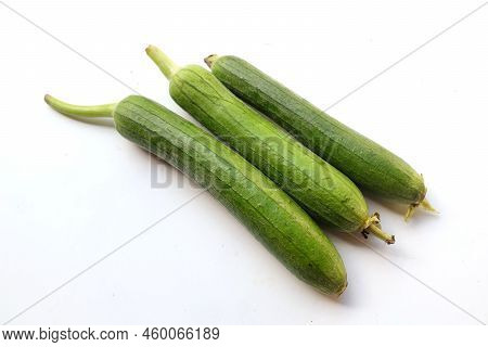 Top View And Close Up  Fresh Sponge Gourd (luffa Aegyptiaca) Is Family Plant Cucurbitaceae Is Vegeta