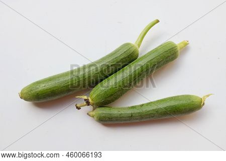Top View And Close Up  Fresh Sponge Gourd (luffa Aegyptiaca) Is Family Plant Cucurbitaceae Is Vegeta