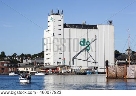 Svendborg, Denmark - July 31, 2020: View Of The Harbor Of Svendborg In Denmark