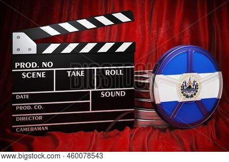 Salvadoran Cinematography, Film Industry, Cinema In El Salvador, Concept. Clapperboard With And Film