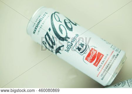 Samut Prakan, Thailand - August 20, 2022 : A Can Of Coca-cola Brand Soda, Limited Edition The Artist