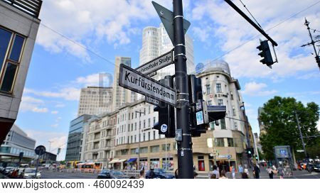 Berlin, Germany. 16 August 2022. A Bustling City, A Street Of A Great Metropolis.the Luxury Shopping