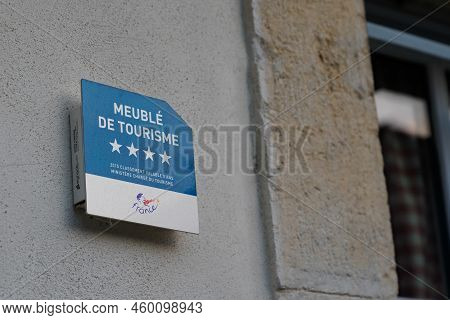 Bordeaux , Aquitaine  France - 08 15 2022 : Meuble De Tourisme Four Stars 4 French Quality Tourism L
