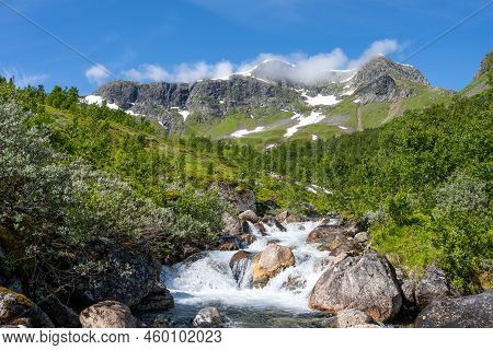 Beautiful Mountain Landscape In Norway At The Rimstigen Hiking Trail