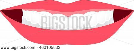 Big Smile Beautiful Teeth And Flesh Breathing. Good Dental Mouth Show Nice Tooth.