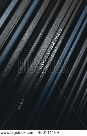 Set Of Bachelor Theses Side By Side, Blue Colors
