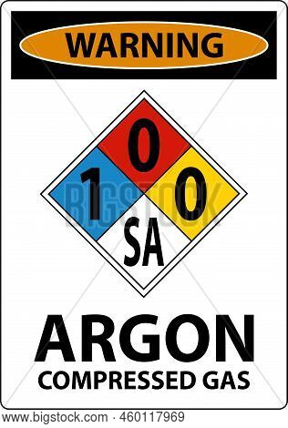 Nfpa Warning Argon Compressed Gas 1-0-0-sa Sign