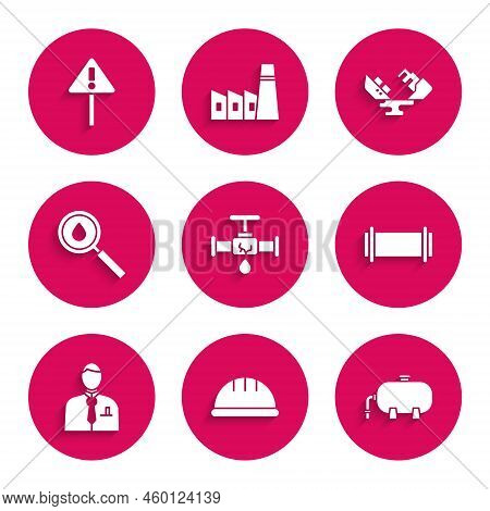 Set Broken Pipe With Leaking Water, Oil Industrial Factory Building, Industry, Businessman Stock Mar
