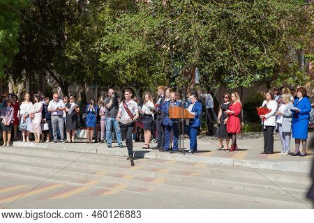 School Leavers Celebrate The 'day Of Farewell Bell' Dedicated To Graduation From School. School Grad