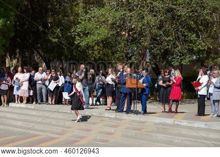 School Leavers Celebrate The 'day Of Farewell Bell' Dedicated To Graduation From School. School Grad