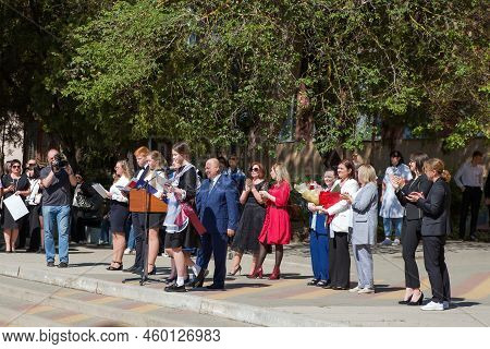 School Leavers Celebrate The 'day Of Farewell Bell' Dedicated To Graduation From School. School Grad