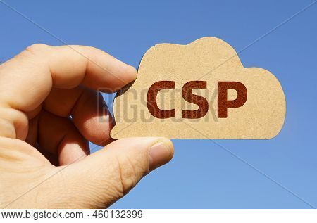 Against The Background Of The Sky In The Hands Of A Man, A Figure Of A Cloud With The Inscription - 
