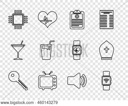 Set Line Key, Smartwatch With Wireless, Clinical Record, Television Tv, Processor Cpu, Glass Water, 