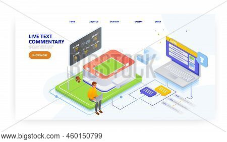 American Football Team, Player, Scores Live Text Commentaries, Landing Page Design, Website Banner V