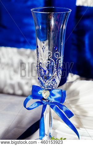 Wedding Glass Of Champagne On The Tablel