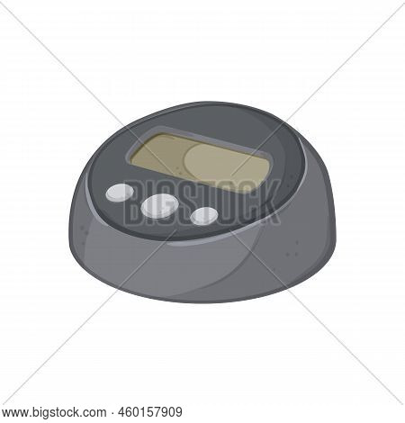 Food Kitchen Timer Clock Cartoon. Food Kitchen Timer Clock Sign. Isolated Symbol Vector Illustration