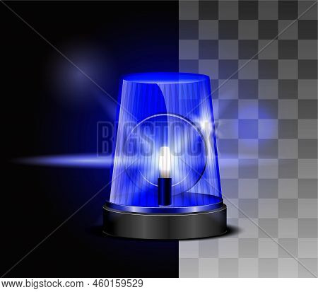 Set Of Realistic Flashing Police Siren Or Ambulance Red Blue Flashing Lamp Or Safety Emergency Light