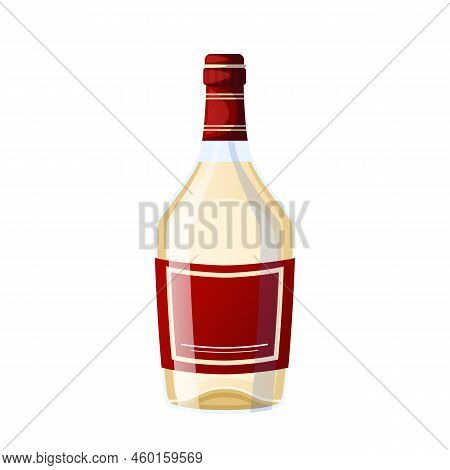Liquor Bottle Cartoon. Alcohol Drink, Retro Glassm Coctail Menu Liquor Bottle Vector Illustration