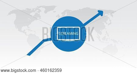 Increasing Usage Ratio Of New Modern Digital Sreaming Platforms - Cord Cutting Concept With World Ma