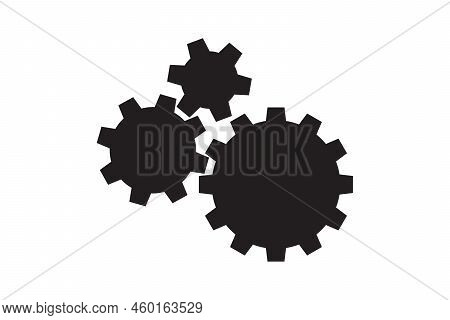 Setting Icon Vector With Work Cog Gear Element. Cogweel Mechanism Symbol.