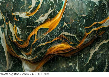 Abstract Gold Rosso Levanto Marble Wallpaper. Digital Art 3D Illustration
