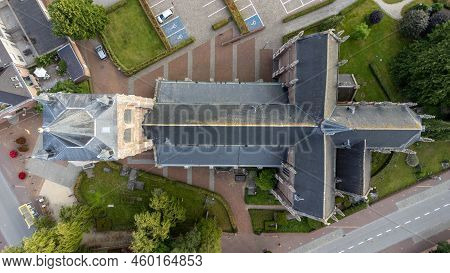 Sint-lenaarts, Brecht, Antwerp, Belgium, 6th Of June, 2022, Aerial View, Shot By A Drone Of The Late