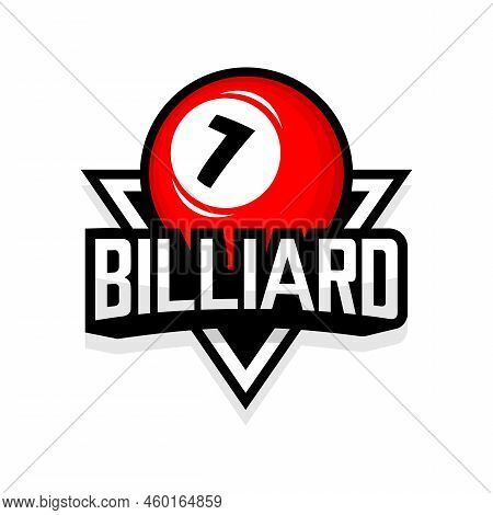 Billiard, Ball Billiard On Triagle Logo Illustration Vector
