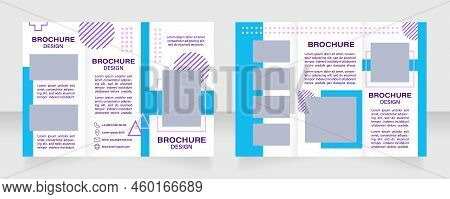 Geometry Class Trifold Brochure Template Design. Zig-zag Folded Leaflet Set With Copy Space For Text