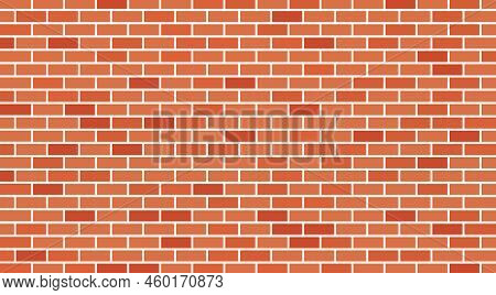 Red Bricks Wall Seamless Pattern. Red Wall Texture Vector Stock