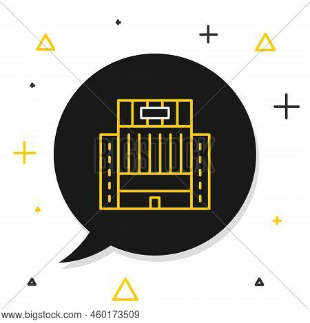 Line Hotel Ukraina Building Icon Isolated On White Background. Colorful Outline Concept. Vector