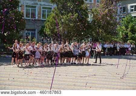 School Leavers Celebrate The 'day Of Farewell Bell' Dedicated To Graduation From School. School Grad