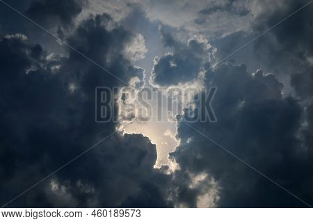 Moody Sky With Lowering Clouds. Abstract Darksome Background