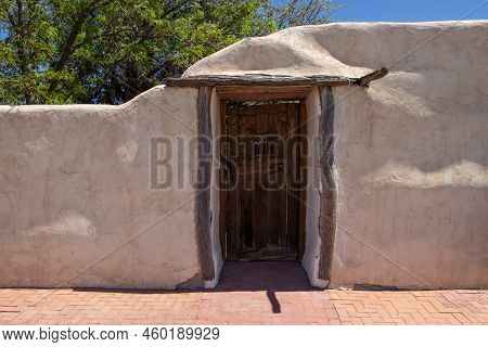 Old Wooden Door Entrances In Mesilla, New Mexico