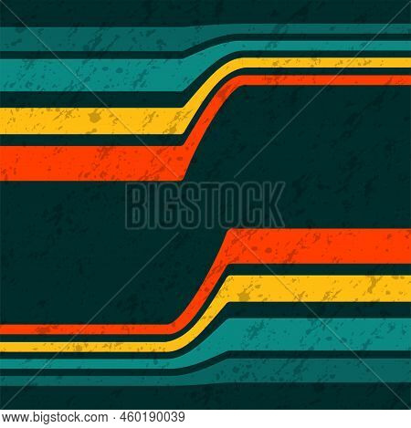 Dark Retro Colours Wallpaper With Different Hirizontal Lines And Grunge Splash