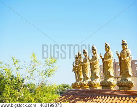 Bangkok, Thailand - January 02, 2022: The Goddess Of Mercy, Known As Quan Yin Or Guan Yin At Fo Guan
