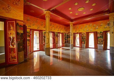 Prachuap Khiri Khan Province, Thailand - August 10, 2022: Interior Scenery Of The Famous Stupa Named
