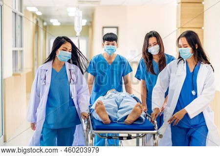 Group Of Professional Medical Doctor Team And Assistant With Stethoscope In Uniform Taking Seriously