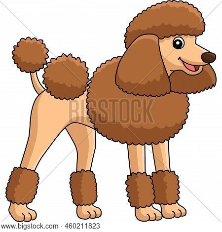 This Cartoon Clipart Shows A Poodle Dog Illustration.