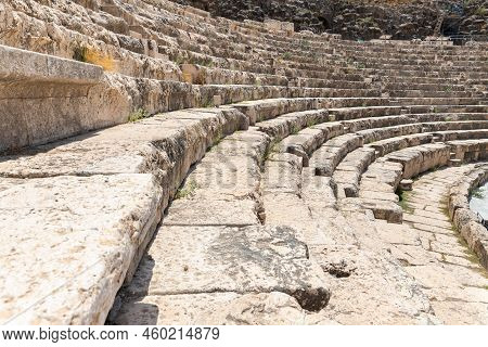 Beit Shean, Israel, August 06, 2022 : The Amphitheater On The Partially Restored Ruins Of One Of The